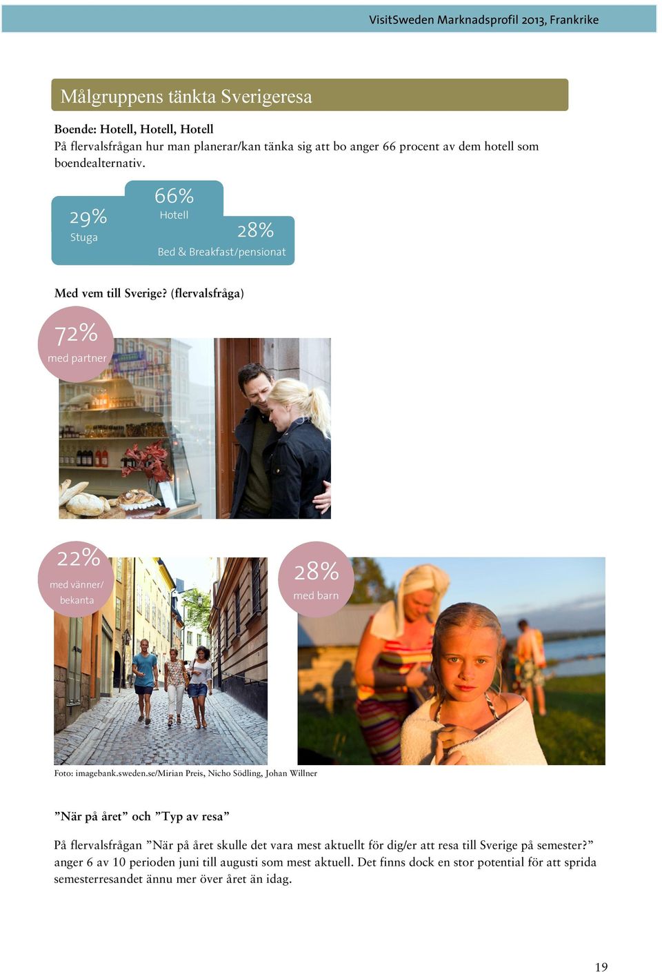 (flervalsfråga) 72% med partner 22% med vänner/ bekanta 28% med barn Foto: imagebank.sweden.