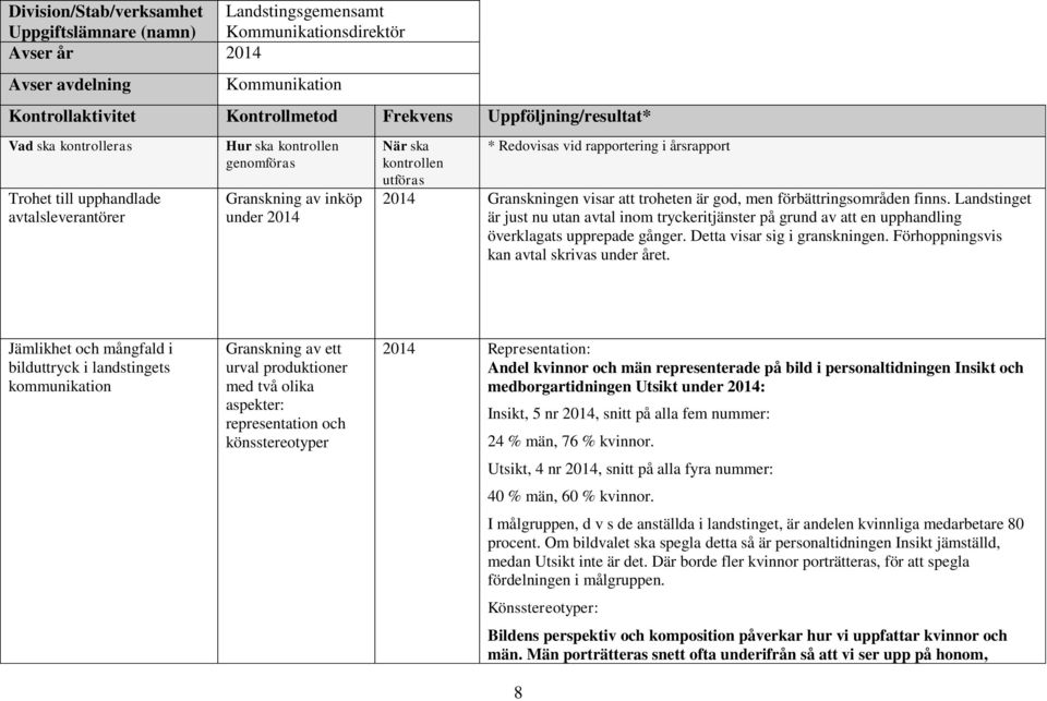 Detta visar sig i granskningen. Förhoppningsvis kan avtal skrivas under året.