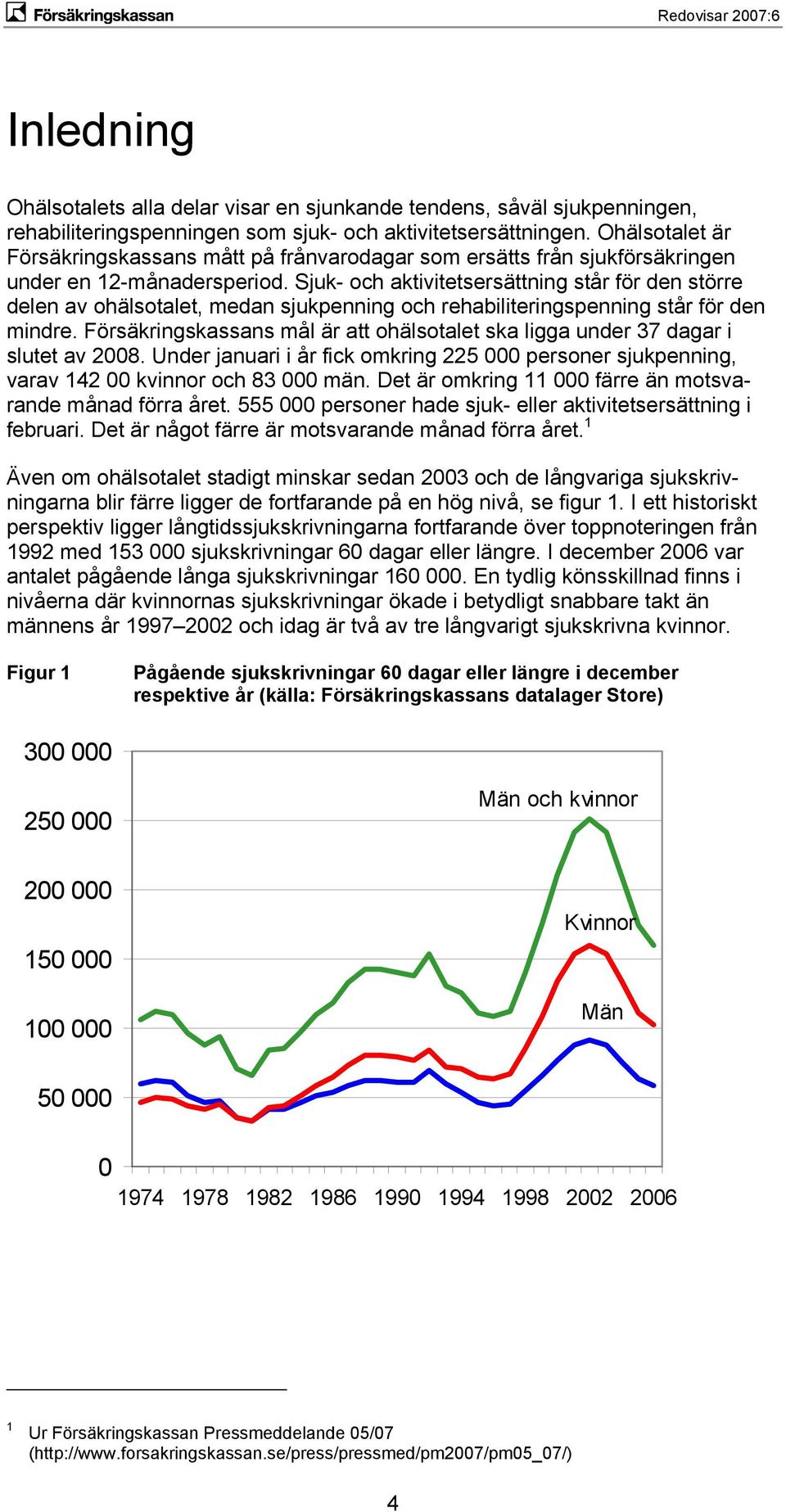 Sjuk- och aktivitetsersättning står för den större delen av ohälsotalet, medan sjukpenning och rehabiliteringspenning står för den mindre.