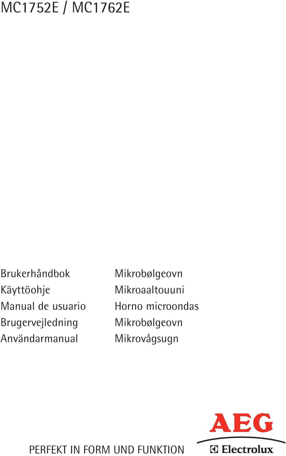 Användarmanual Mikrobølgeovn Mikroaaltouuni