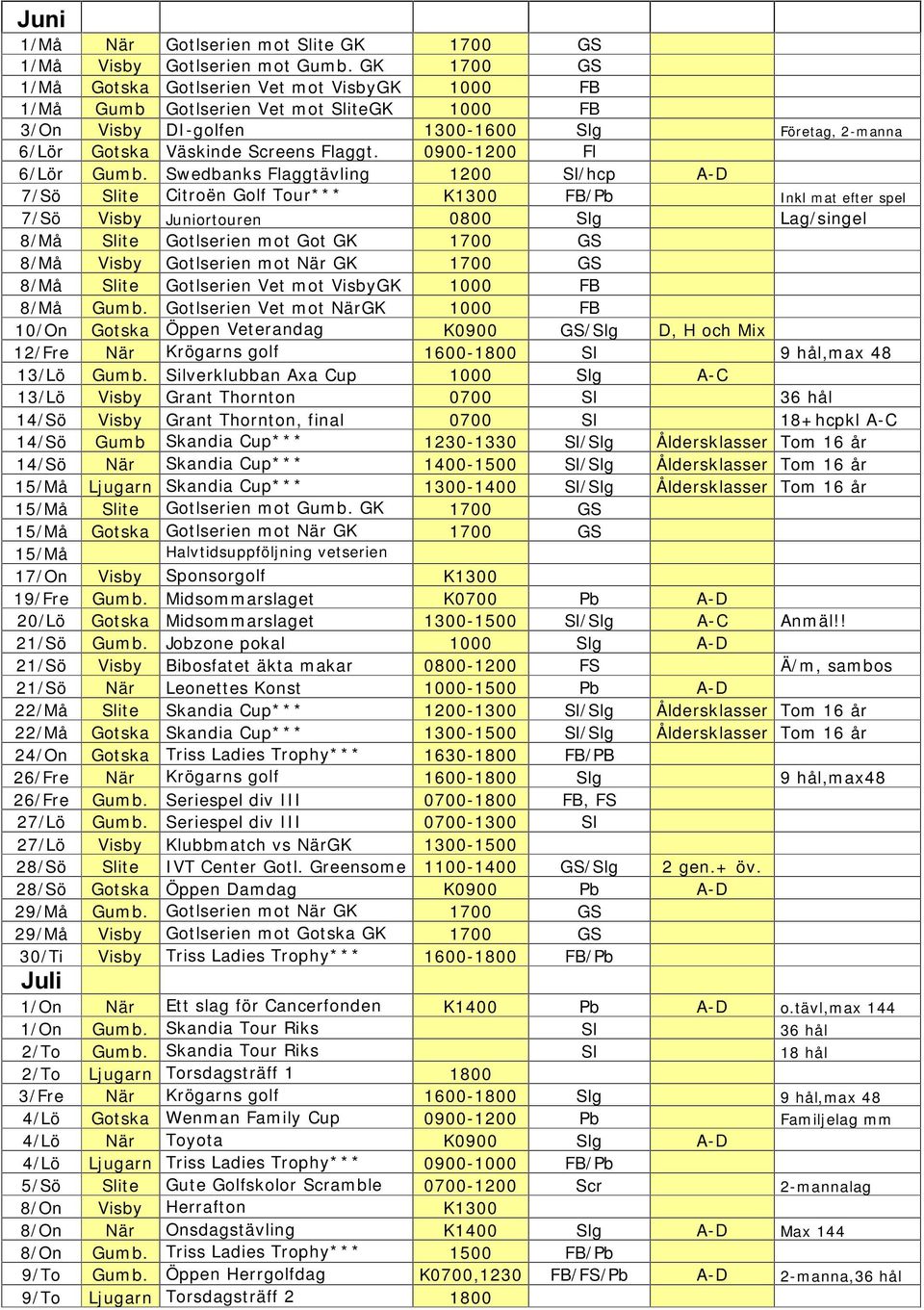 0900-1200 Fl 6/ Lör Gum b.