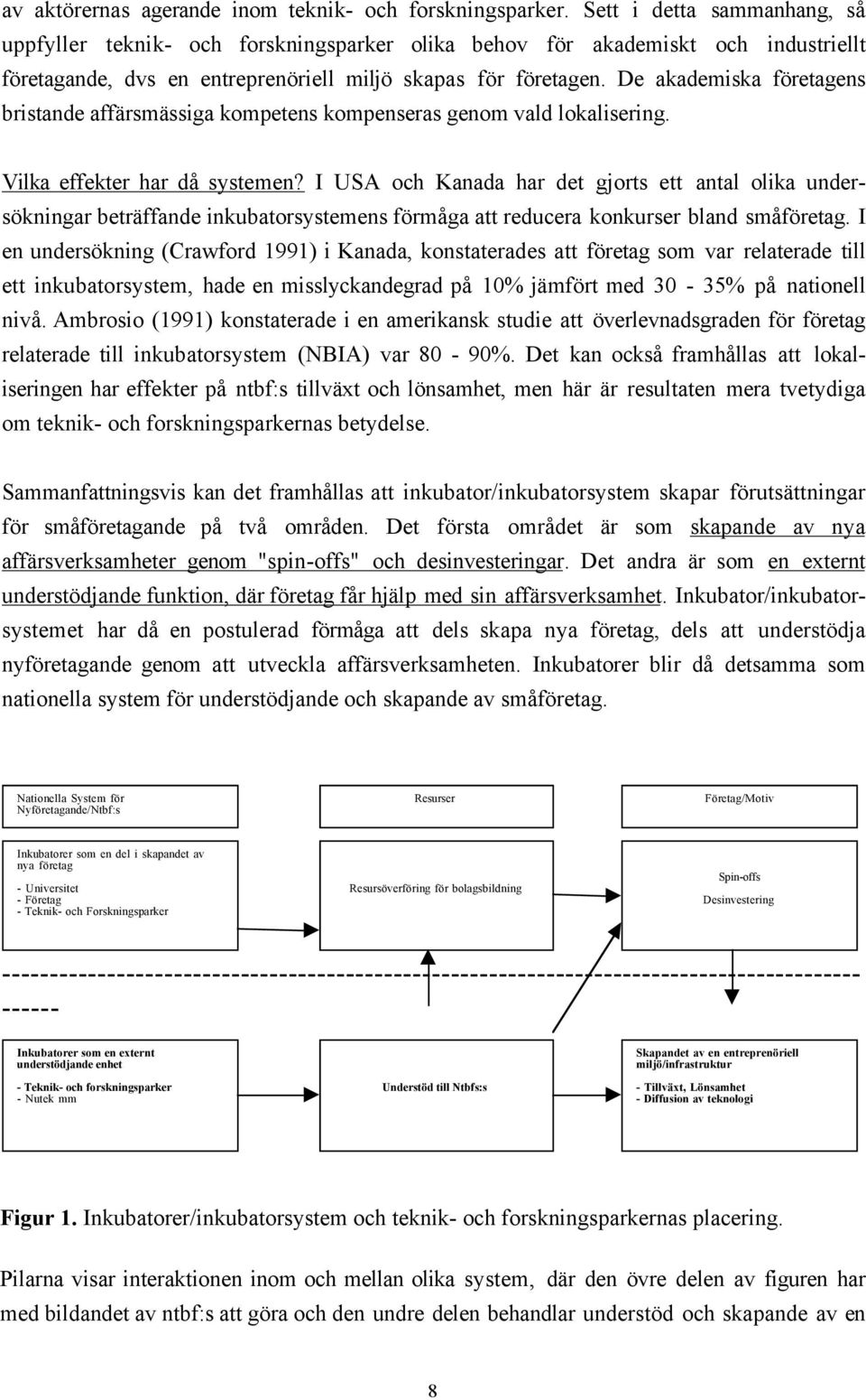 De akademiska fšretagens bristande affšrsmšssiga kompetens kompenseras genom vald lokalisering. Vilka effekter har dœ systemen?