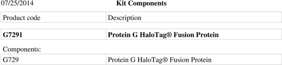 Description Protein G HaloTag