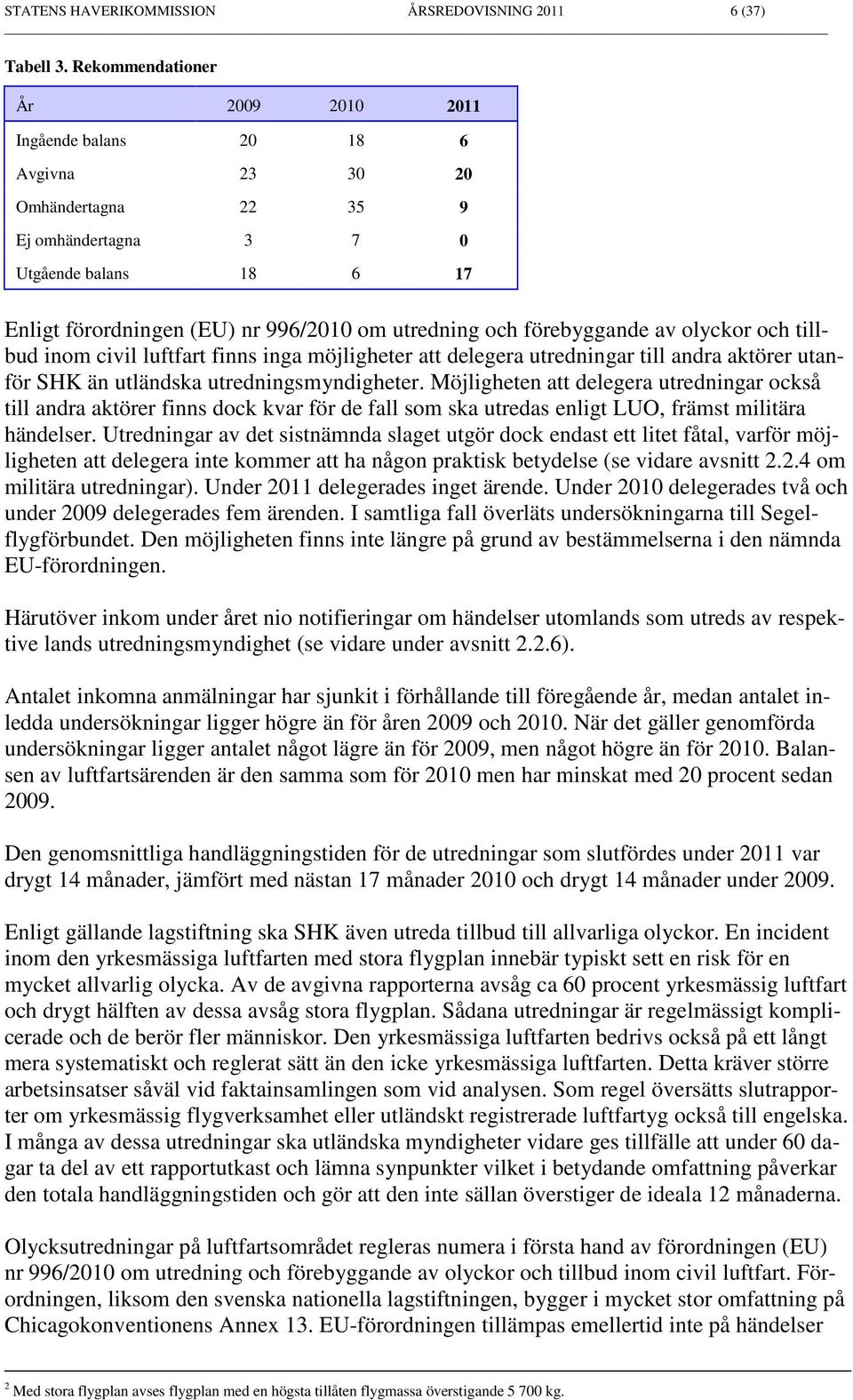 förebyggande av olyckor och tillbud inom civil luftfart finns inga möjligheter att delegera utredningar till andra aktörer utanför SHK än utländska utredningsmyndigheter.
