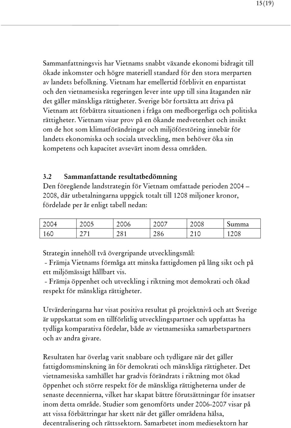 Sverige bör fortsätta att driva på Vietnam att förbättra situationen i fråga om medborgerliga och politiska rättigheter.