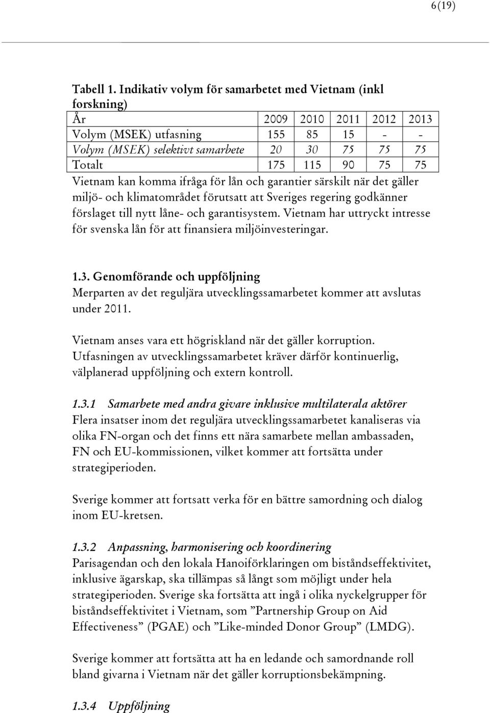 Vietnam kan komma ifråga för lån och garantier särskilt när det gäller miljö- och klimatområdet förutsatt att Sveriges regering godkänner förslaget till nytt låne- och garantisystem.