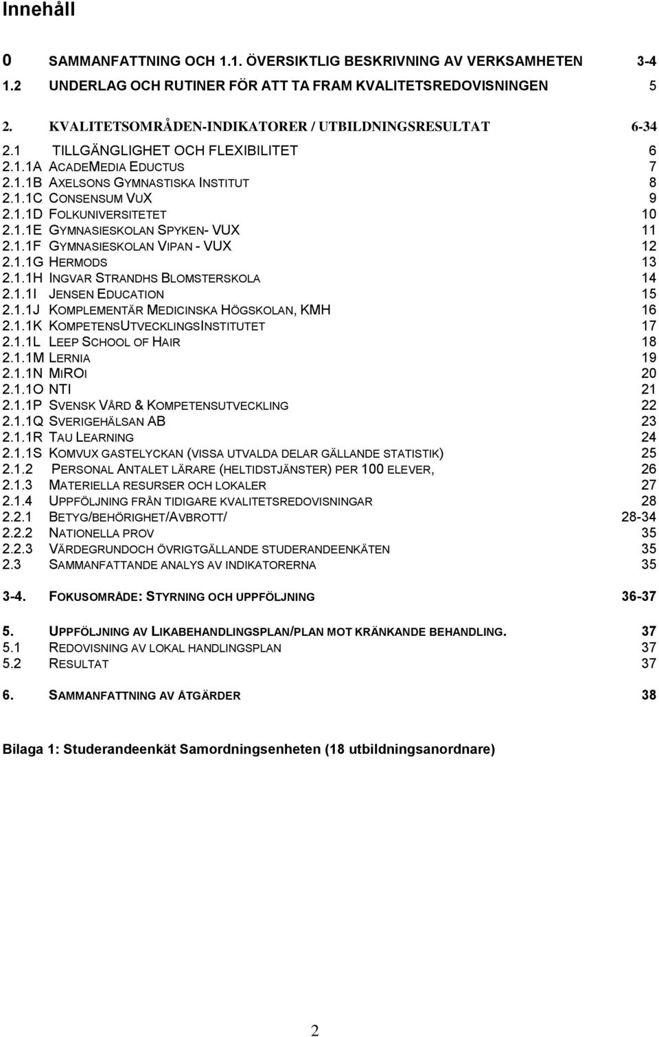 1.1E GYMNASIESKOLAN SPYKEN- VUX 11 2.1.1F GYMNASIESKOLAN VIPAN - VUX 12 2.1.1G HERMODS 13 2.1.1H INGVAR STRANDHS BLOMSTERSKOLA 14 2.1.1I JENSEN EDUCATION 1 2.1.1J KOMPLEMENTÄR MEDICINSKA HÖGSKOLAN, KMH 16 2.
