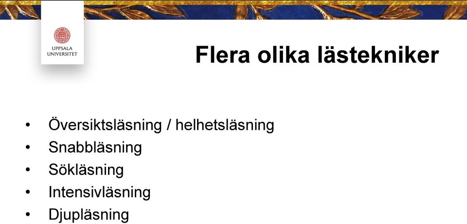 helhetsläsning Snabbläsning