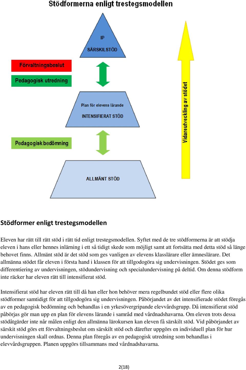 Allmänt stöd är det stöd som ges vanligen av elevens klasslärare eller ämneslärare. Det allmänna stödet får eleven i första hand i klassen för att tillgodogöra sig undervisningen.