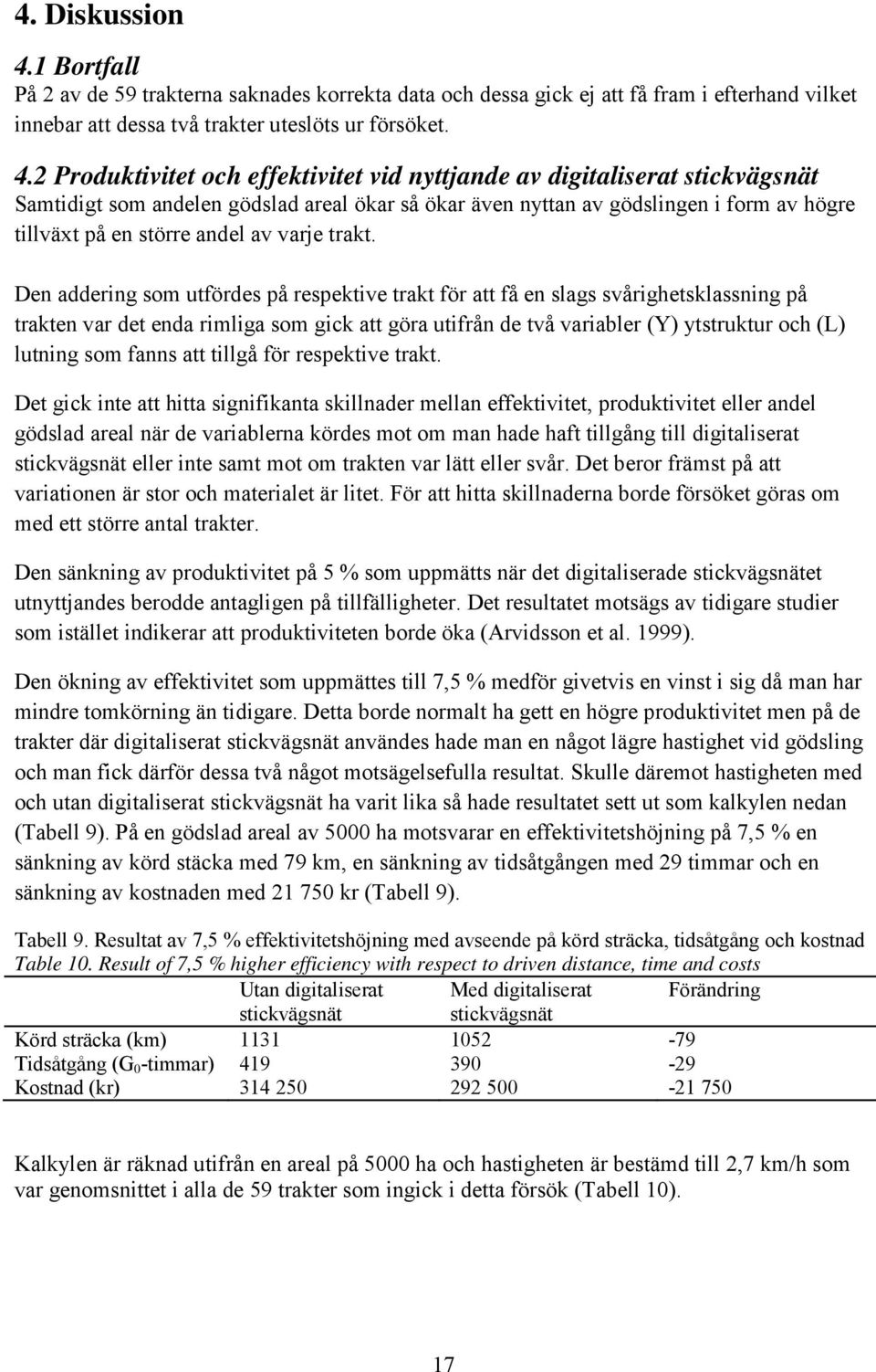 2 Produktivitet och effektivitet vid nyttjande av digitaliserat stickvägsnät Samtidigt som andelen gödslad areal ökar så ökar även nyttan av gödslingen i form av högre tillväxt på en större andel av