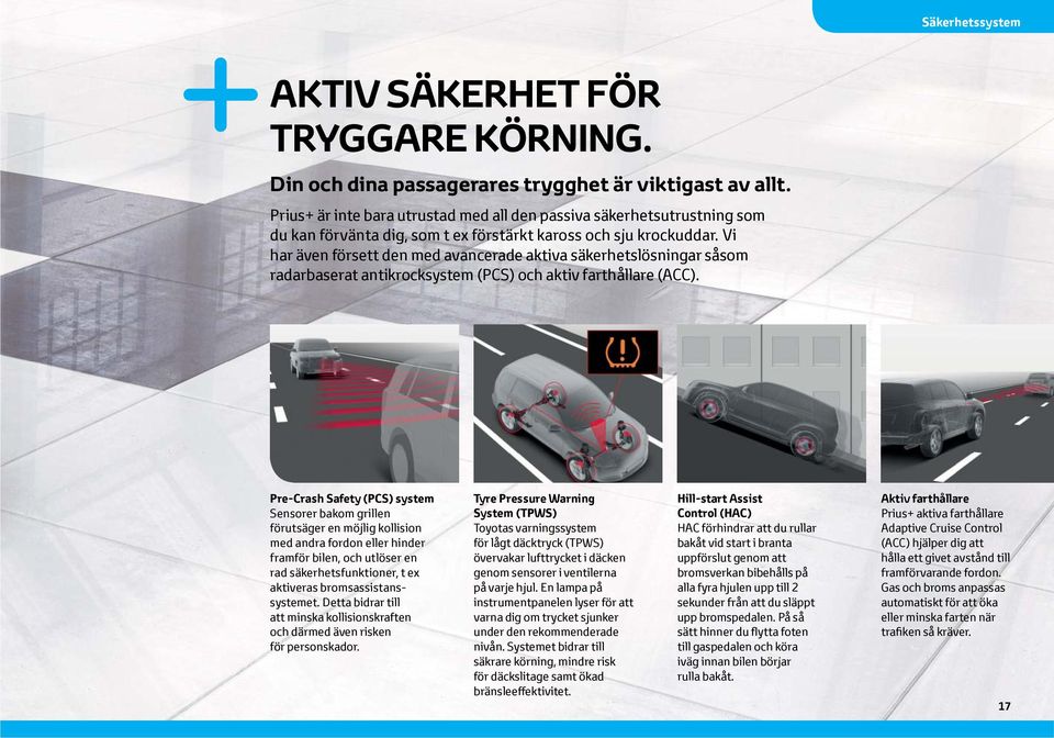 Vi har även försett den med avancerade aktiva säkerhetslösningar såsom radarbaserat antikrocksystem (PCS) och aktiv farthållare (ACC).