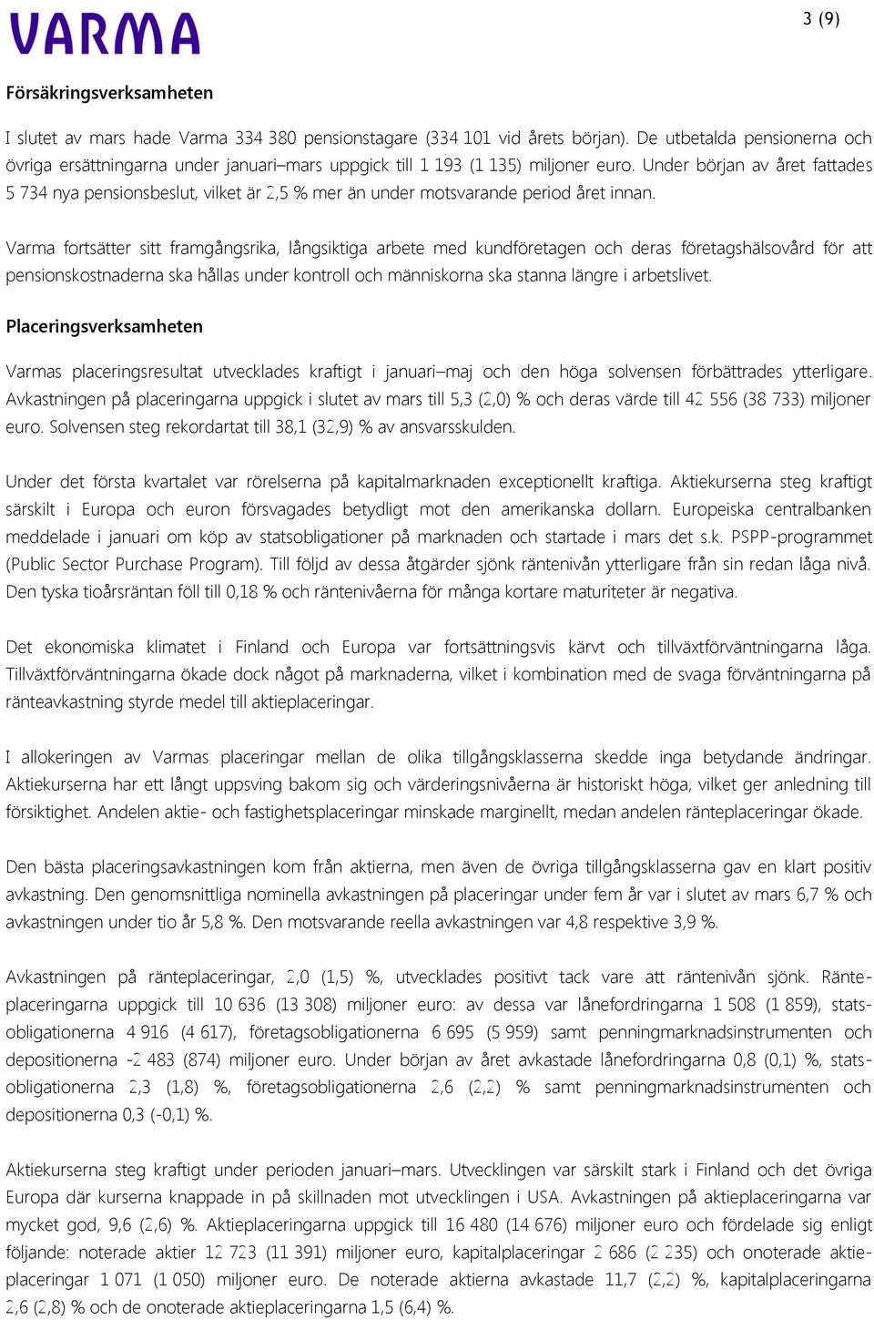 Under början av året fattades 5 734 nya pensionsbeslut, vilket är 2,5 % mer än under motsvarande period året innan.