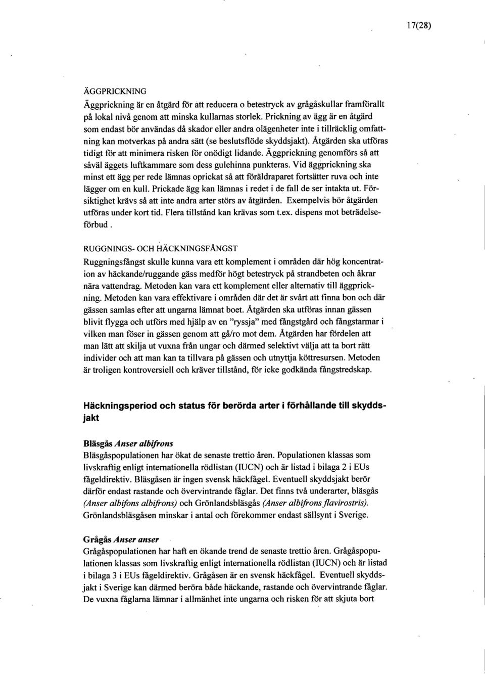 Åtgärden ska utföras tidigt för att minimera risken för onödigt lidande. Äggprickning genomförs så att såväl äggets luftkammare som dess gulehinna punkteras.
