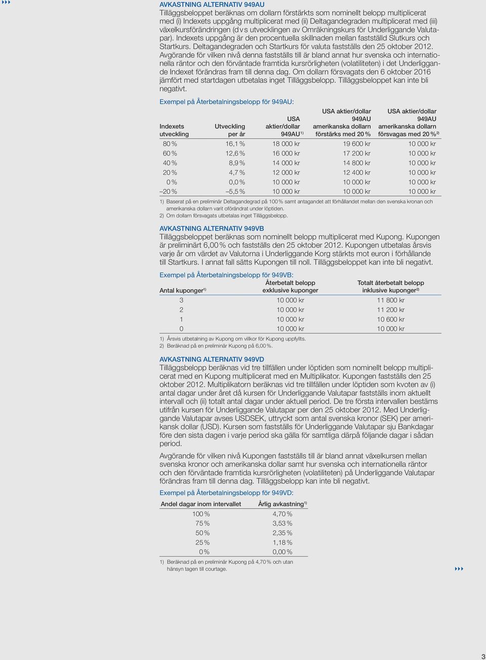 Deltagandegraden och Startkurs för valuta fastställs den 25 oktober 2012.