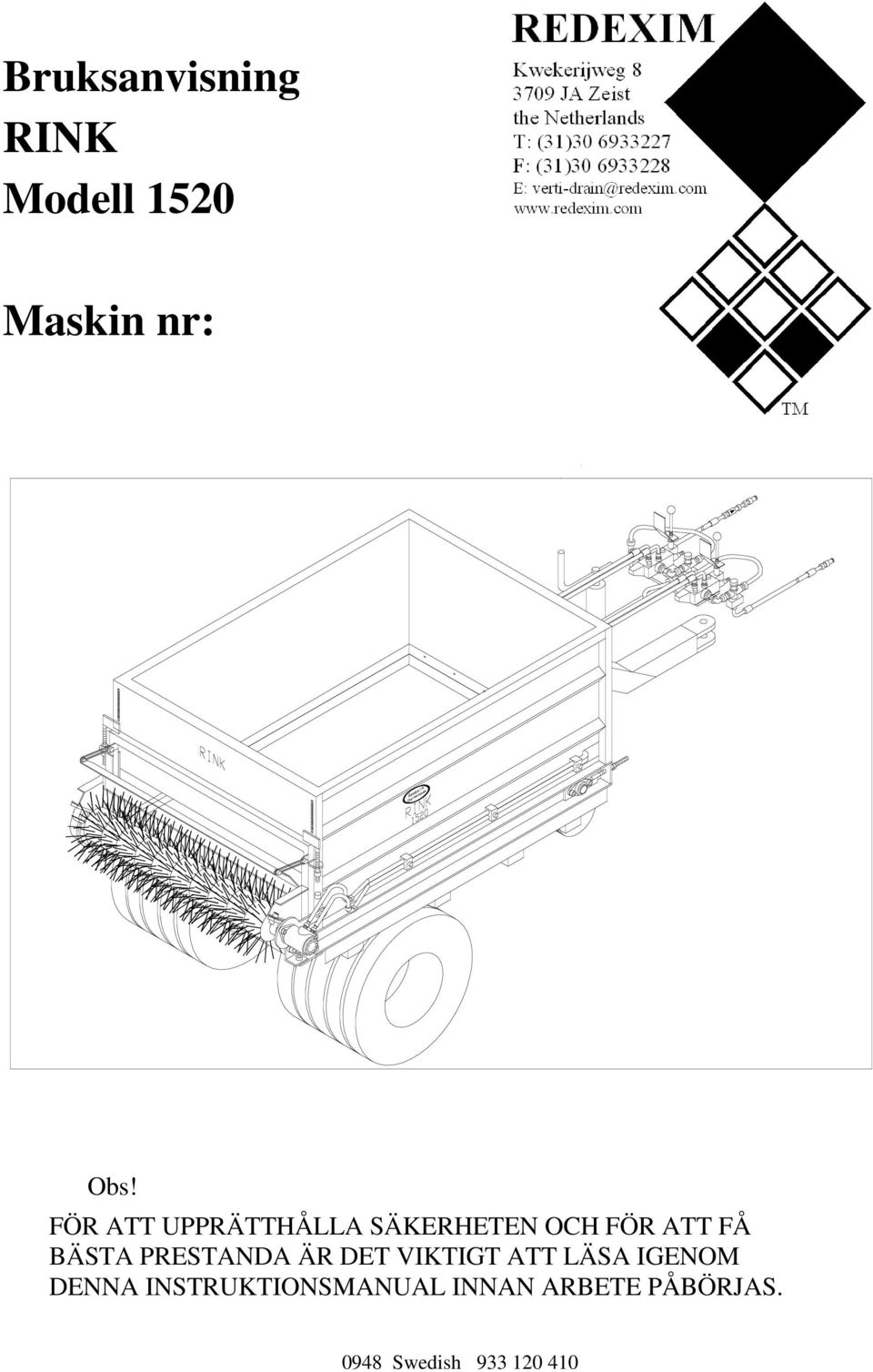 PRESTANDA ÄR DET VIKTIGT ATT LÄSA IGENOM DENNA