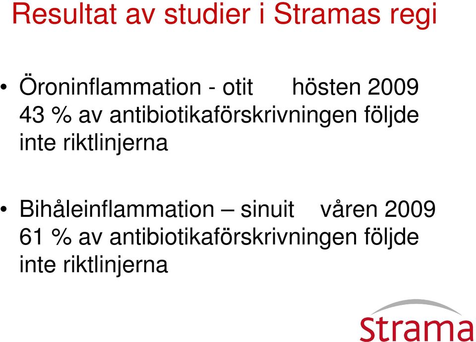 följde inte riktlinjerna Bihåleinflammation sinuit våren