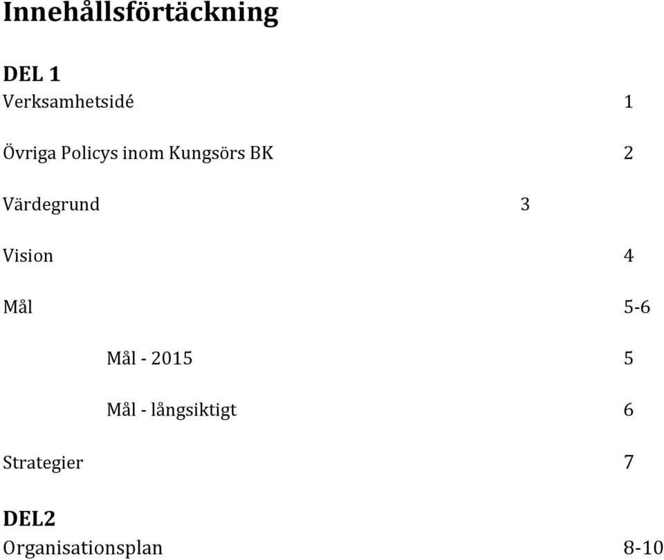 3 Vision 4 Mål 5-6 Mål - 2015 5 Mål -