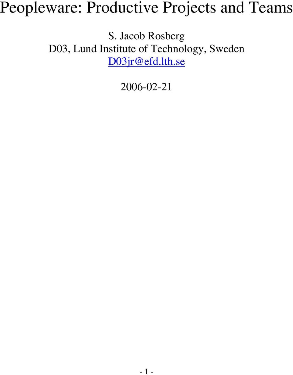Jacob Rosberg D03, Lund