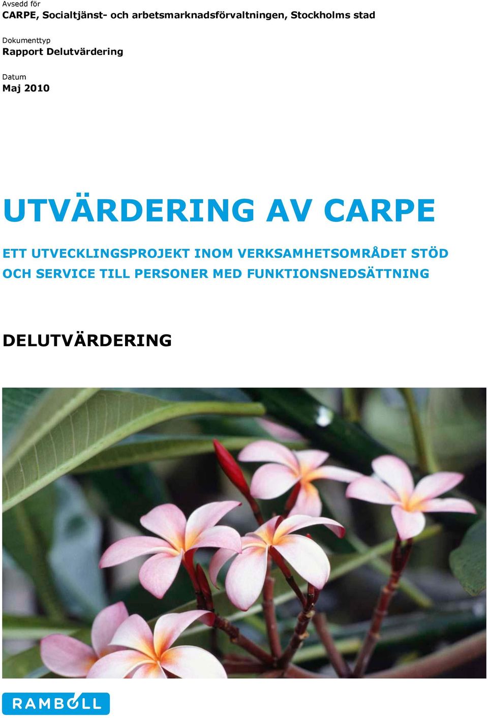 UTVÄRDERING AV CARPE ETT UTVECKLINGSPROJEKT INOM VERKSAMHETSOMRÅDET