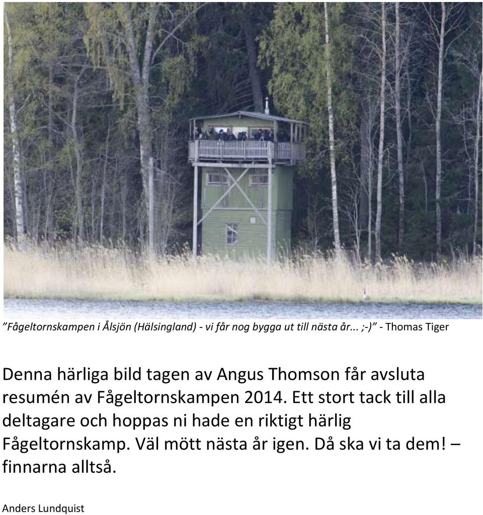 Fågeltornskampen 2014.