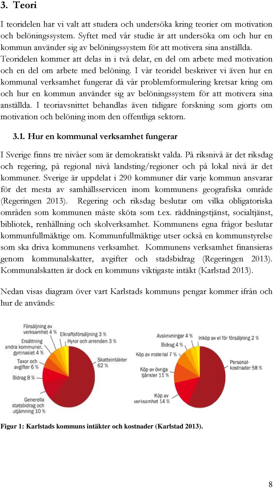 Teoridelen kommer att delas in i två delar, en del om arbete med motivation och en del om arbete med belöning.