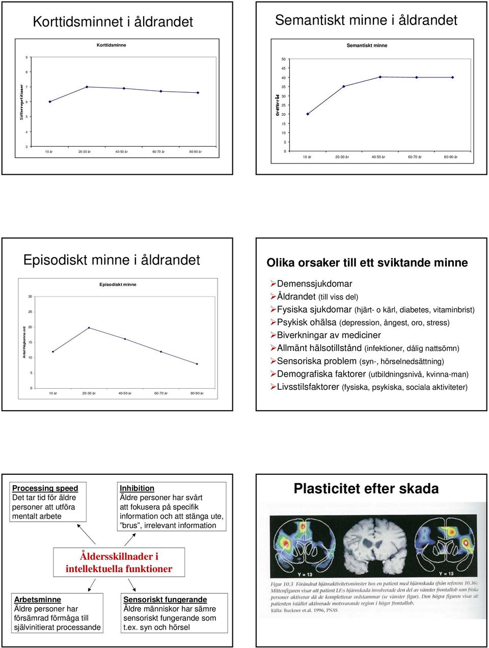 Åldrandet (till viss del) Fysiska sjukdomar (hjärt- o kärl, diabetes, vitaminbrist) Psykisk ohälsa (depression, ångest, oro, stress) Biverkningar av mediciner Allmänt hälsotillstånd (infektioner,