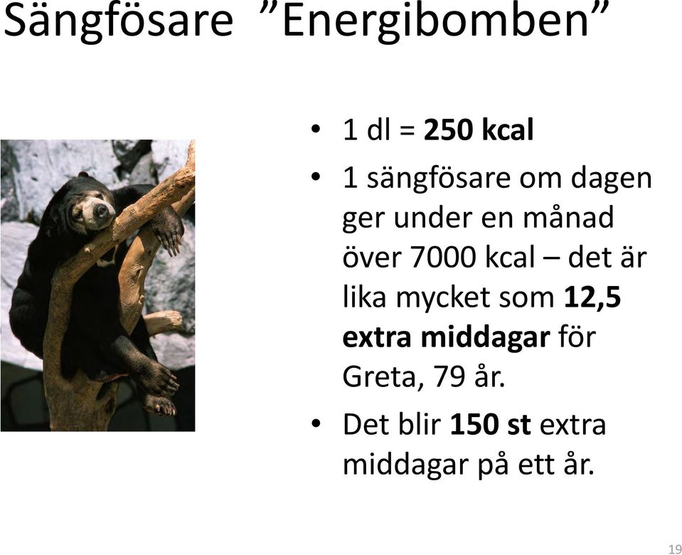 kcal det är lika mycket som 12,5 extra middagar