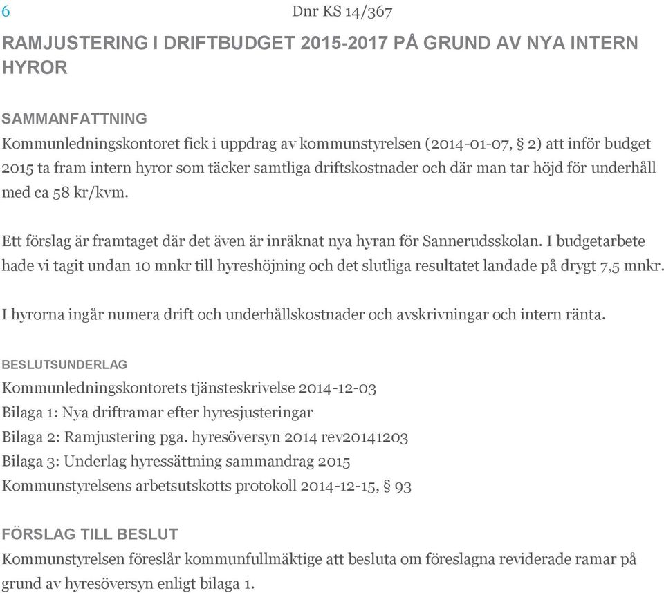 I budgetarbete hade vi tagit undan 10 mnkr till hyreshöjning och det slutliga resultatet landade på drygt 7,5 mnkr.