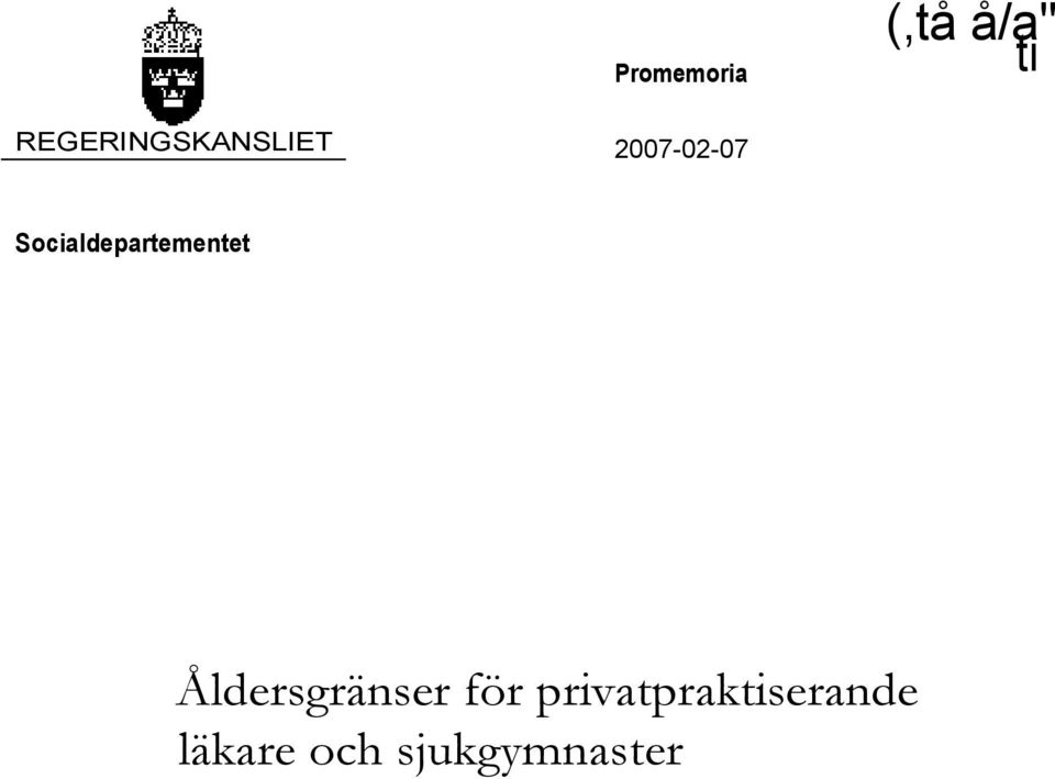 Socialdepartementet Åldersgränser