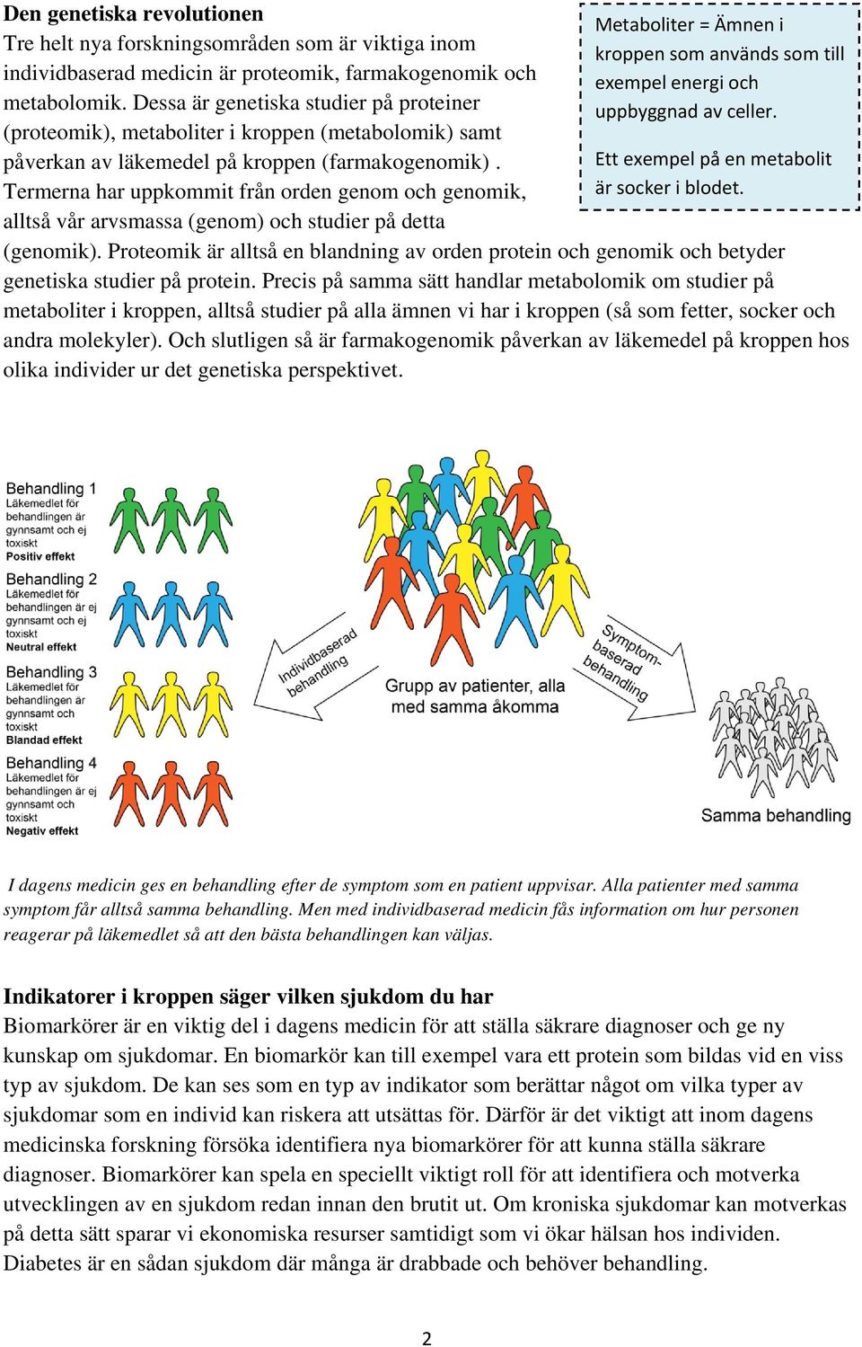 Termerna har uppkommit från orden genom och genomik, alltså vår arvsmassa (genom) och studier på detta Metaboliter = Ämnen i kroppen som används som till exempel energi och uppbyggnad av celler.