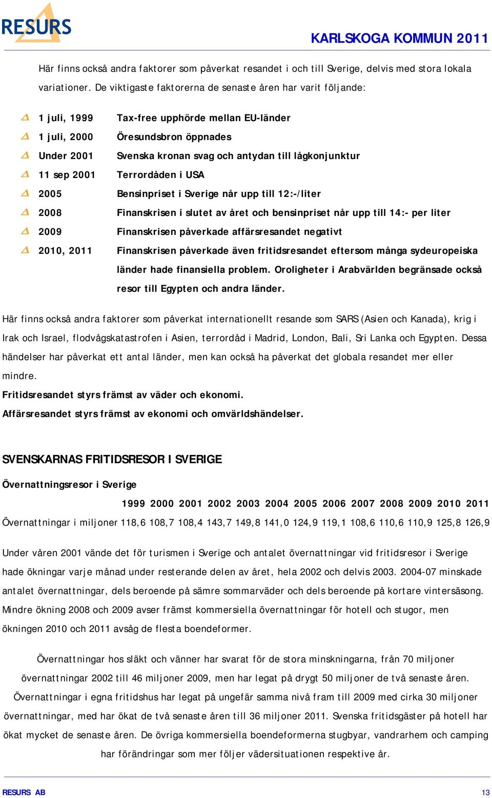 lågkonjunktur 11 sep 2001 Terrordåden i USA 2005 Bensinpriset i Sverige når upp till 12:-/liter 2008 Finanskrisen i slutet av året och bensinpriset når upp till 14:- per liter 2009 Finanskrisen