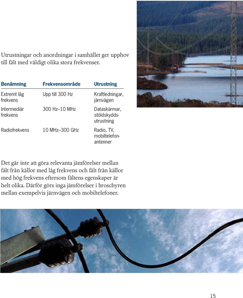 stöldskyddsutrustning Radiofrekvens 10 MHz 300 GHz Radio, TV, mobiltelefonantenner Det går inte att göra relevanta jämförelser mellan fält från