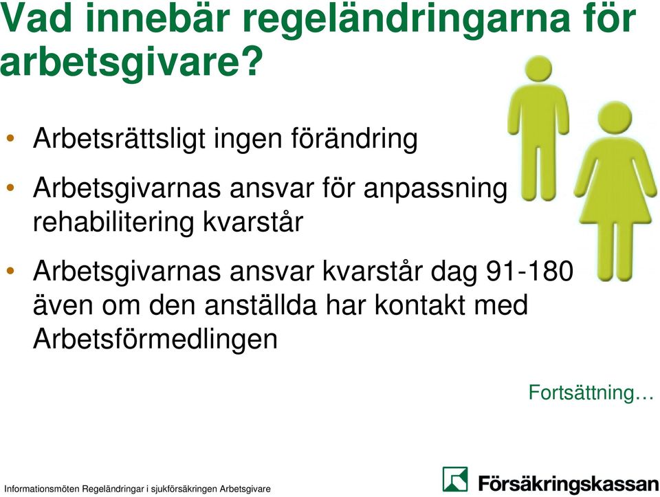 anpassning och rehabilitering kvarstår Arbetsgivarnas ansvar