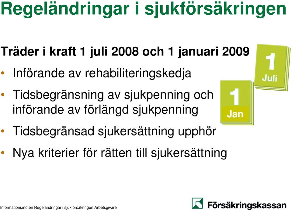 sjukpenning och införande av förlängd sjukpenning Tidsbegränsad