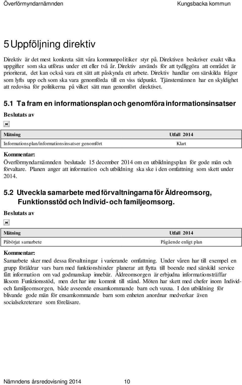 Direktiv handlar om särskilda frågor som lyfts upp och som ska vara genomförda till en viss tidpunkt.