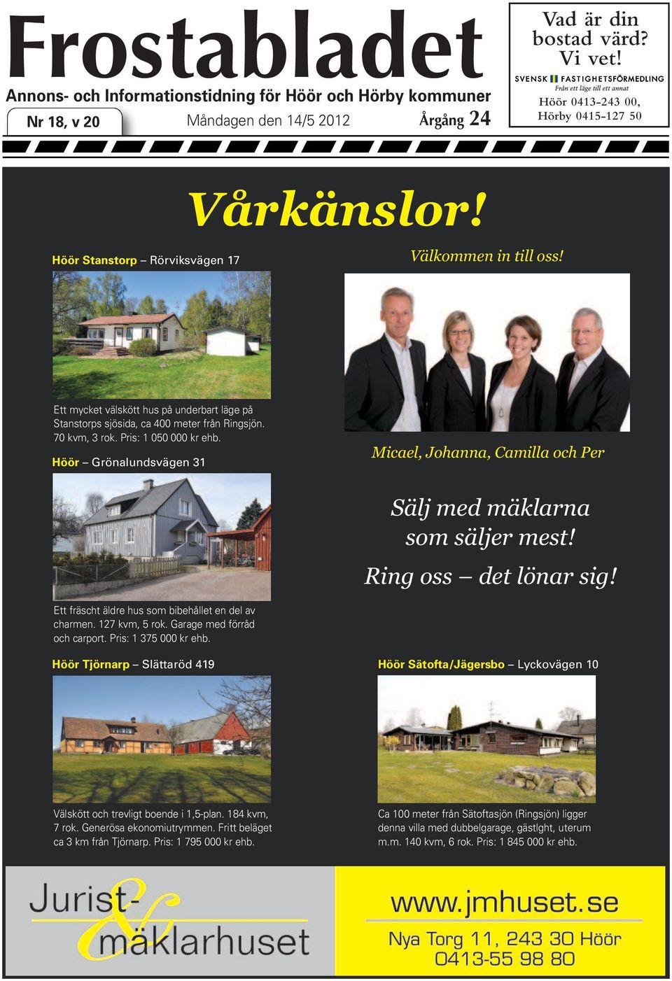 Välkommen in till oss! Ett mycket välskött hus på underbart läge på Stanstorps sjösida, ca 400 meter från Ringsjön. 70 kvm, 3 rok. Pris: 1 050 000 kr ehb.