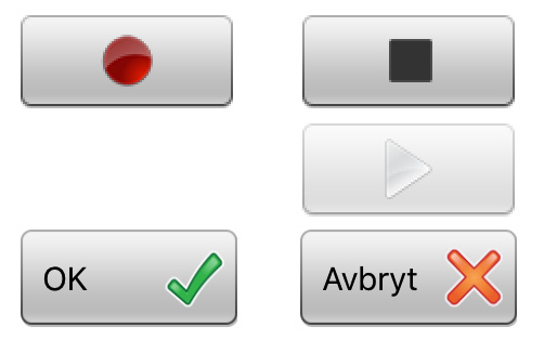 7.8 Spela ljudfil Tryck på knappen Spela ljudfil för att välja ett ljud eller en musikfil (wav, mp3) som du har lagrad på Dropbox och som du vill ska spelas upp när användaren trycker på