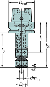 lytande chuck med gummispännhylsa HSK form A/C Tappchuckar VRKTYSSYSTM 392.41060B - z = 2 +z = 10 Obs! Hål för databärare är ej standard.