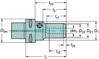 Hydro-rip Slender Adapter med precisionschuck Hydro-rip Coromant Capto-verktyg VRKTYSSYSTM Slank version Coromant Capto 391.CC Tillbehör Levereras ej med verktyget. Beställs separat. 393.C 393.