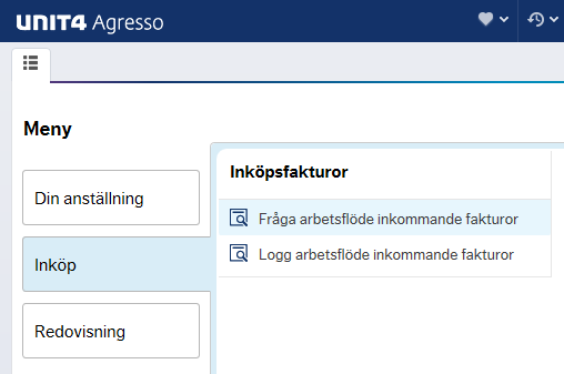 SID 31(36) För mer avancerade analyser kan du skapa pivottabeller och grafiskatabeller via knappen Analys. 7.3.2 Logg arbetsflöde inkommande fakturor I menyraden Inköp kan du välja rapporten Logg arbetsflöde inkommande fakturor.