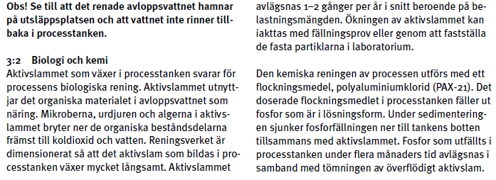 Utklipp ur Dahls manual för installation, användning och service av modellerna Biokem 6 EN, 10 EN och 15 EN. Kan bräddning ske?