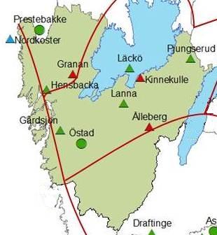 8. Västra Götalands län Karta över lokalerna i Västra Götalands län Västra Götalands län tillhör kustzonen, västliga zonen, nordliga zonen samt den centrala zonen i den zonindelning som gjorts inom