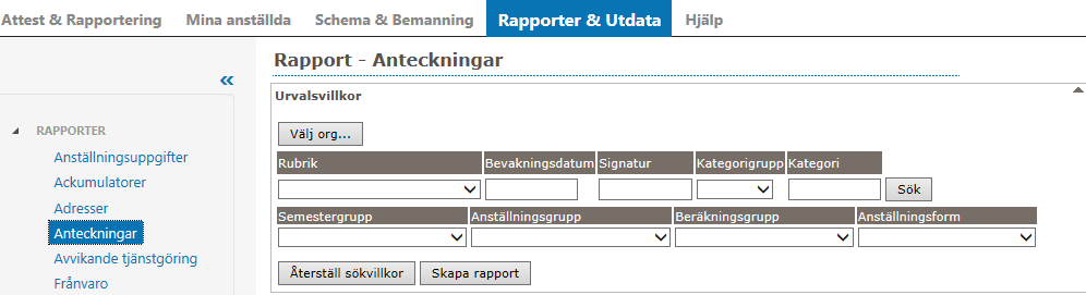 Adresser Här kan du se en sammanställning av dina medarbetares adresser och telefon nummer.