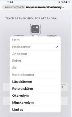 Gör så här för att starta AssistiveTouch AssistiveTouch finns under ikonen Inställningar på Ipadens startskärm. Välj: Inställningar - Allmänt - Hjälpmedel - AssistiveTouch.