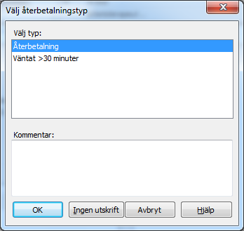 Klicka på Återbetalning i det fönster som öppnas upp.