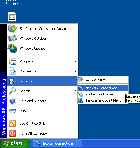 ilaga : Kontrollera nätverksinställningarna. 1 Windows XP Ställ in nätverkskortet på automatisk tilldelning av TP/IP-adress: a. Klicka på Start. b. Välj Kontrollpanelen. c. Välj Nätverksanslutningar.