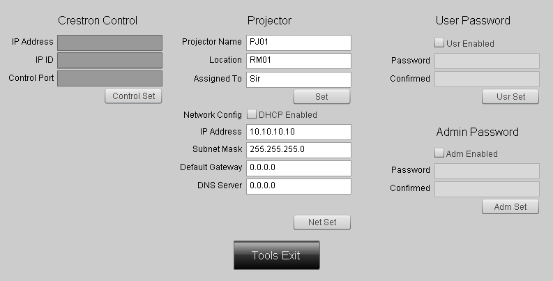 Subnetmask 15 Standardnätbrygga 15 DNS Server 15 Aktiverad Inte tillämpligt Användarlösenord Nytt lösenord 10 Bekräfta