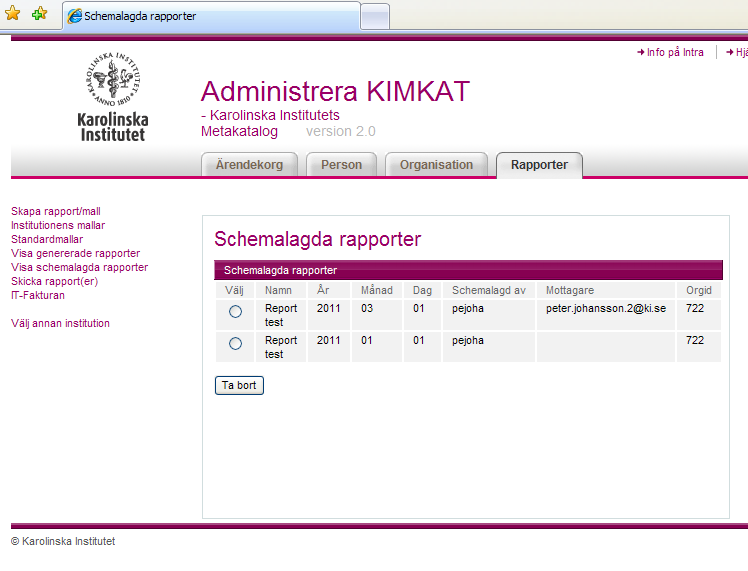 IT-faktura IT-fakturan är en specialrapport som visar vissa fält som man själv inte kan välja i rapportverktyget och gör speciella beräkningar.