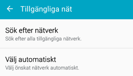 Felsökningsguide Enheten når inget nät, och operatören syns ej i displayen, vad kan jag göra? Slå på automatiskt nätsökningsläge.