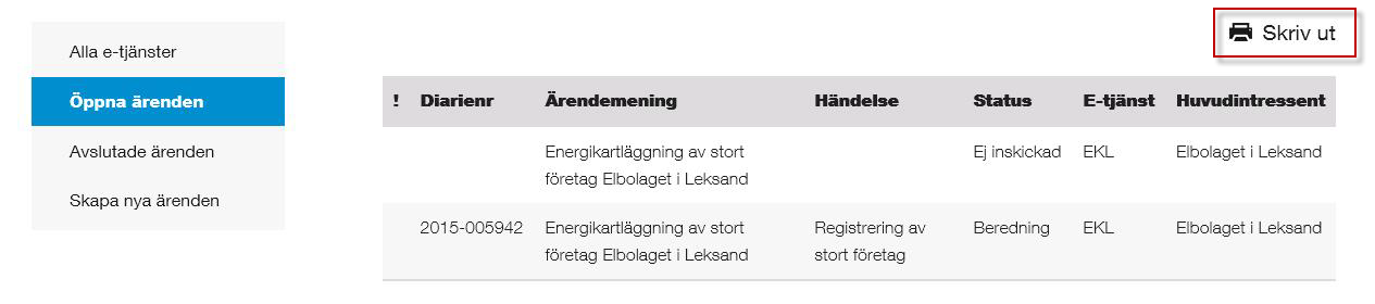 Handling Datum 14 (14) 8 Att skriva ut På de flesta sidor finns en utskriftssymbol uppe i högra hörnet.